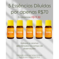 Kit 5 Essências Diluídas (Informe os aromas desejados nas observações)