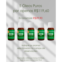 Kit 5 Óleos (Informe os aromas desejados nas observações)